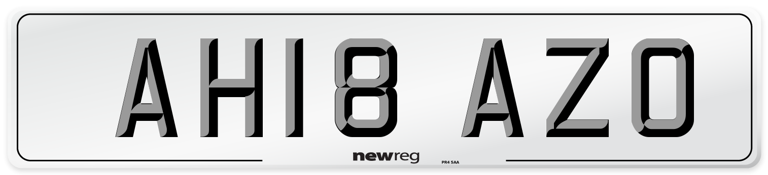 AH18 AZO Number Plate from New Reg